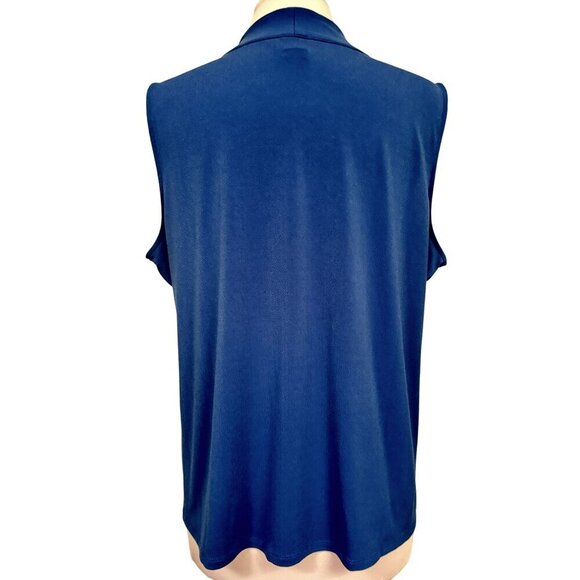Chico's Royal Blue Drape Front Sleeveless Pullover Tank Top Sz 3 L/XL - Picture 4 of 5